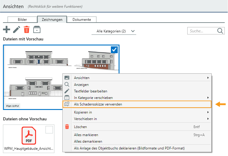 BZD als Schadensskizze deklarieren
