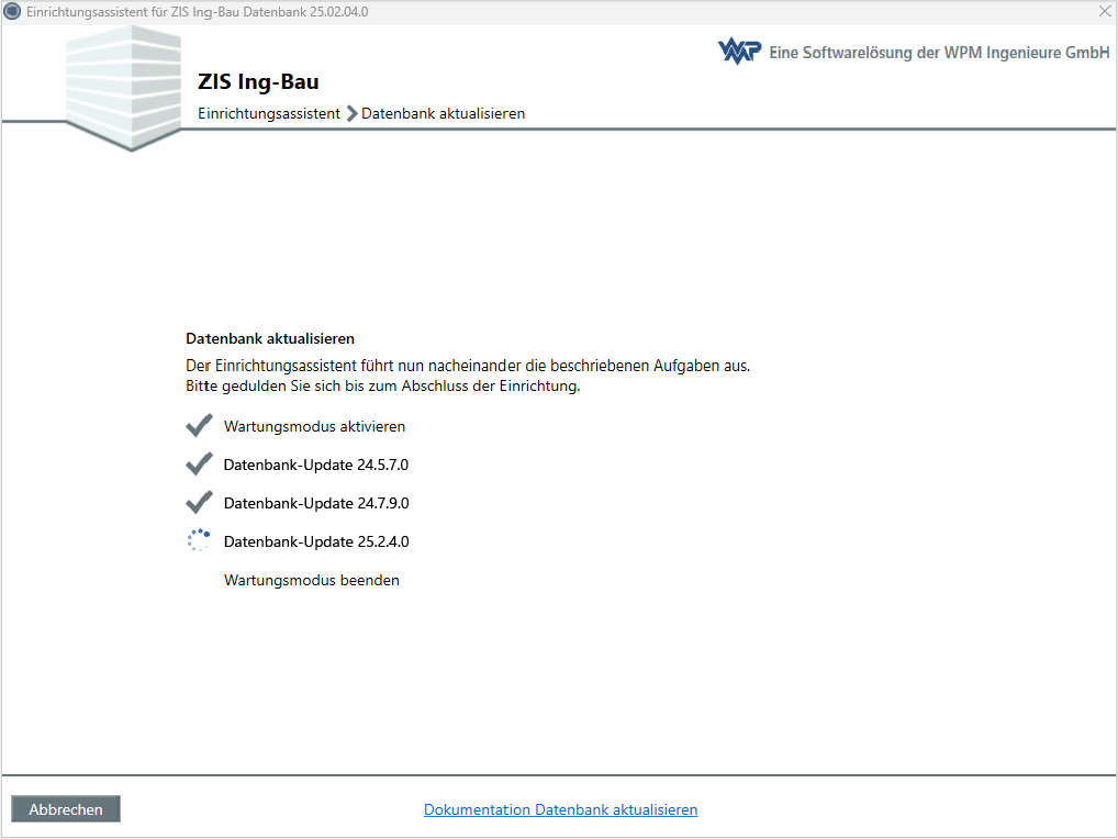 Datenbank aktualisieren - Aktualisierung