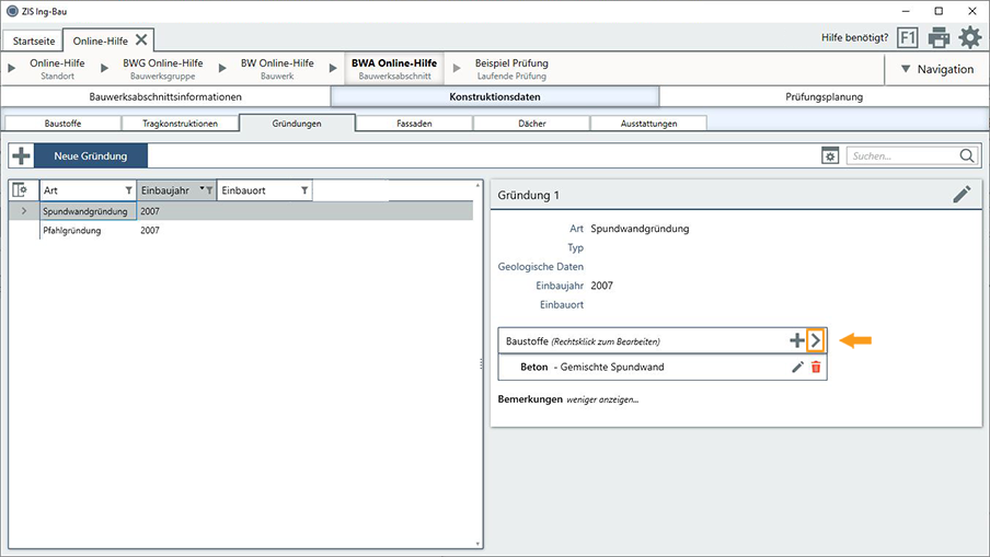 Maske Konstruktionsdaten - Baustoffe
