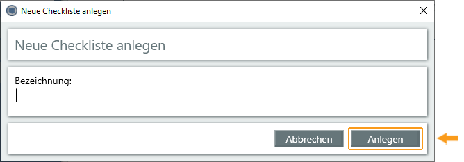 Fenster Neue Checklisten anlegen