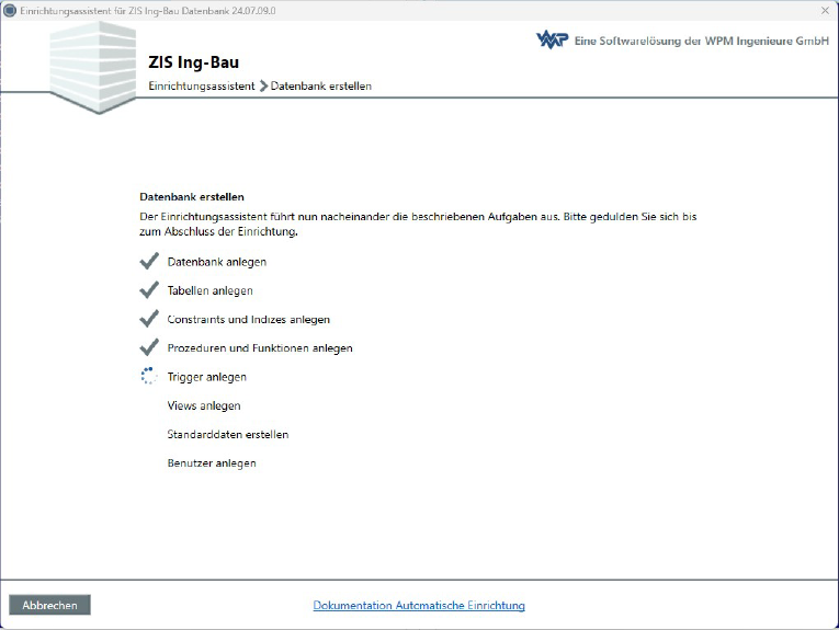 Einrichtungsassistent Ausführung