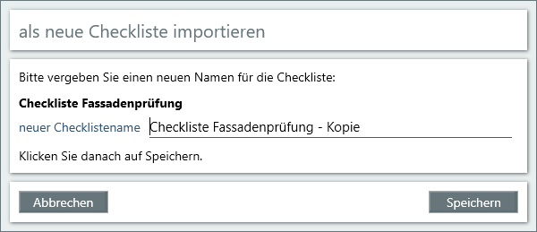 Checklisten Kopieimport