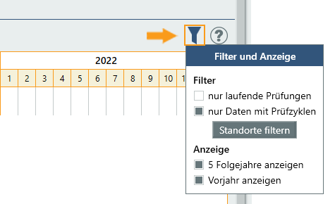 Kalenderansicht - Filter und Ansichten