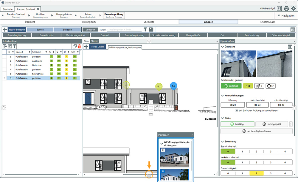 Maske Schäden - Anpinnen 1/4