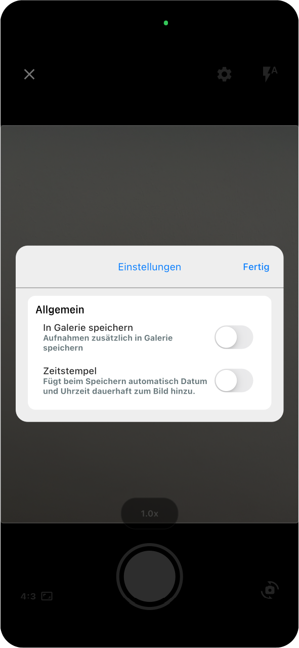 App - Schadensbild - Settings