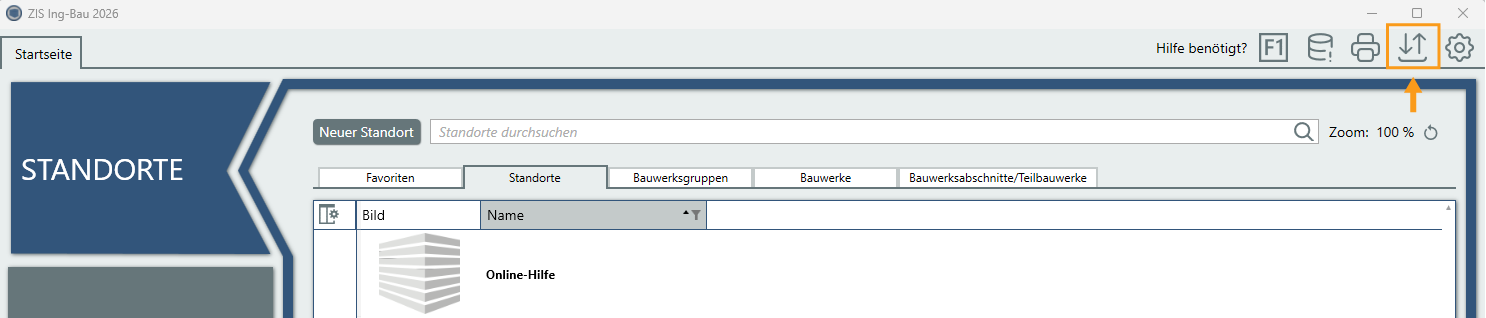 Import Export Menü