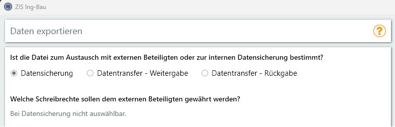 Export Datensicherung