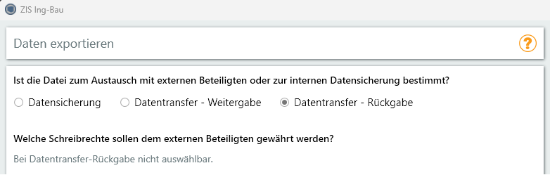Datentransfer - Rückgabe