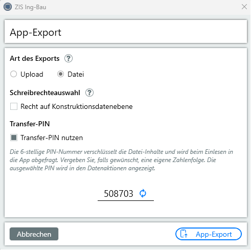 App Export - Datei