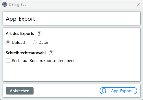 App Export - Upload (Cloud)