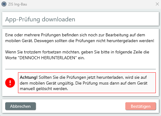 App Import - Prüfung noch auf mobilem Gerät