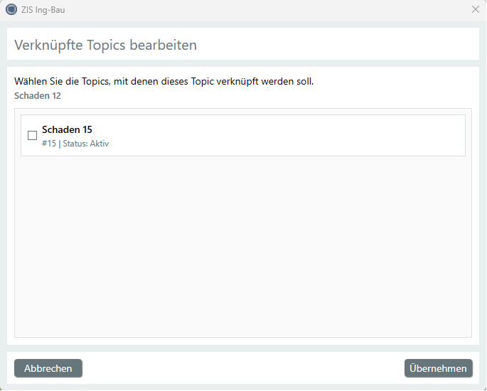 BCF - Topics verknüpfen Start
