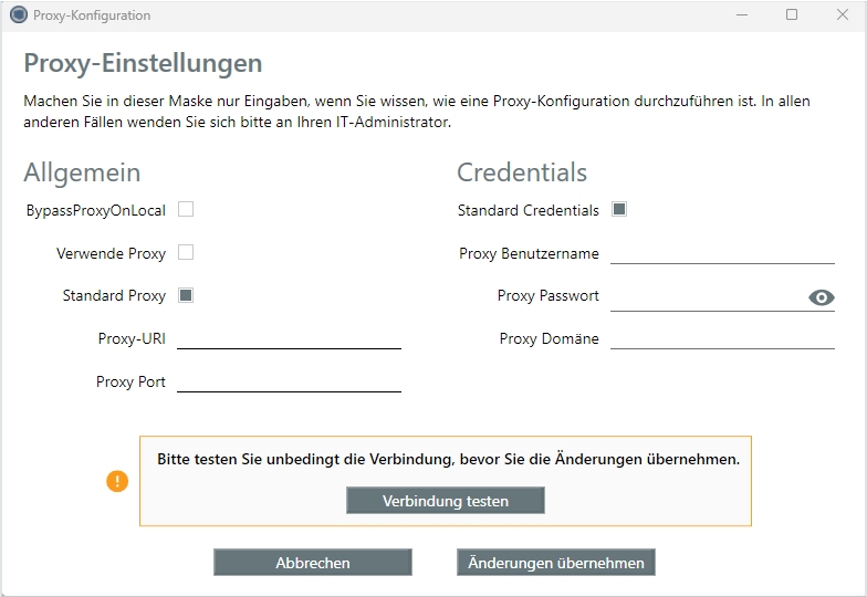 Fenster Proxy Einstellungen